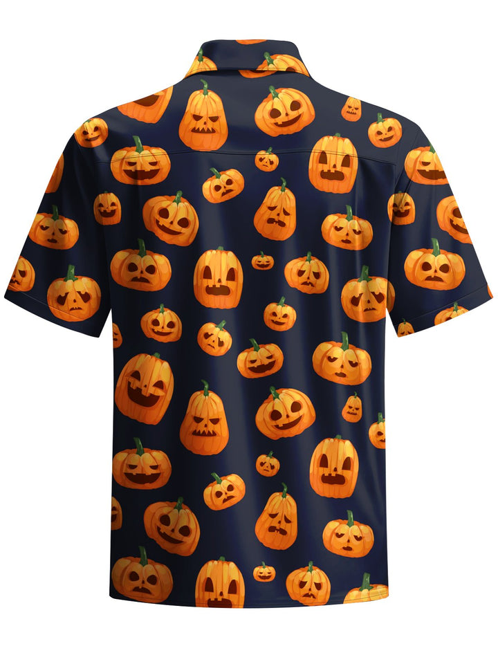 Alohadaddy® Halloween Pumpkin Art Print Chest Pocket Men&