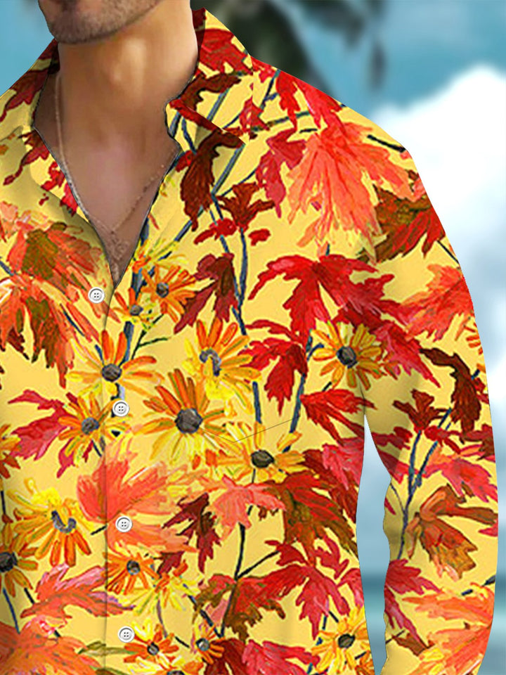 Alohadaddy® Hawaiian Chrysanthemum Art Print Pockets Elastic Men&