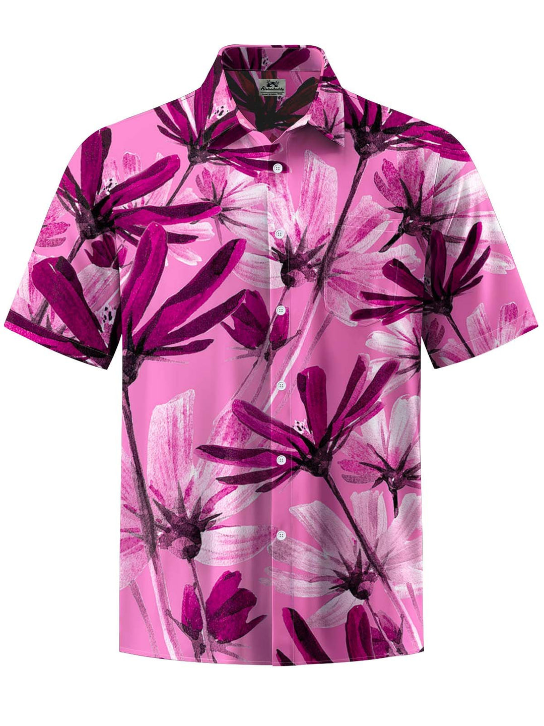 Alohadaddy® Vintage Floral Art Print Chest Pocket Men&