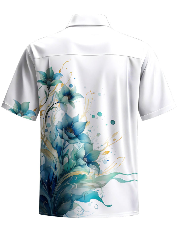 Alohadaddy® Casual Floral Print Stretch Pocket Button Men&