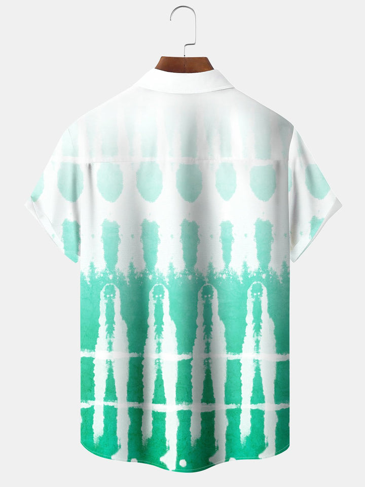 Alohadaddy® Casual Abstract Gradient Print Pocket Button Elastic Men&