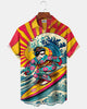 Alohadaddy® Hawaiian Kanagawa Great Wave Print Cardigan Men's Short Sleeve Shirt Big & Tall