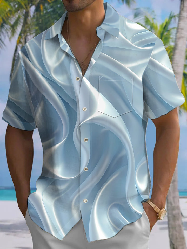 Alohadaddy® Casual Abstract Texture Art Print Pockets Large Size Stretch Men&