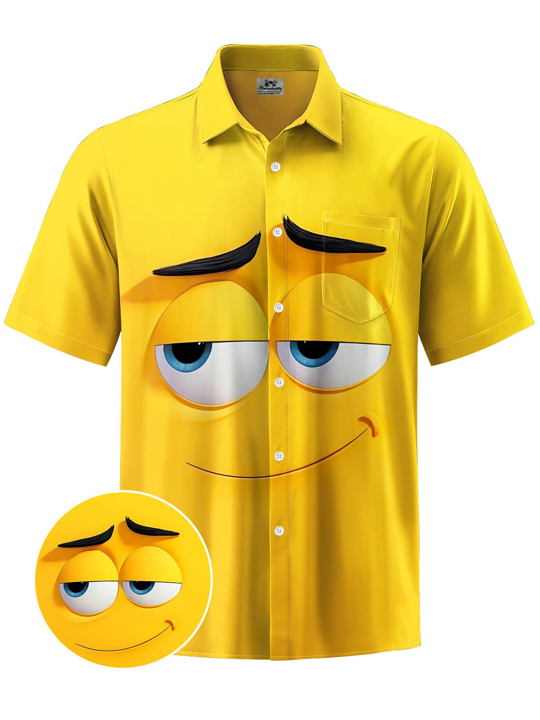 Alohadaddy® Casual Cartoon Print Chest Pocket Men&