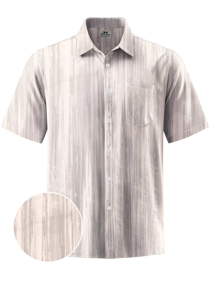 Alohadaddy® Casual Stripe Art Print Chest Pocket Men&
