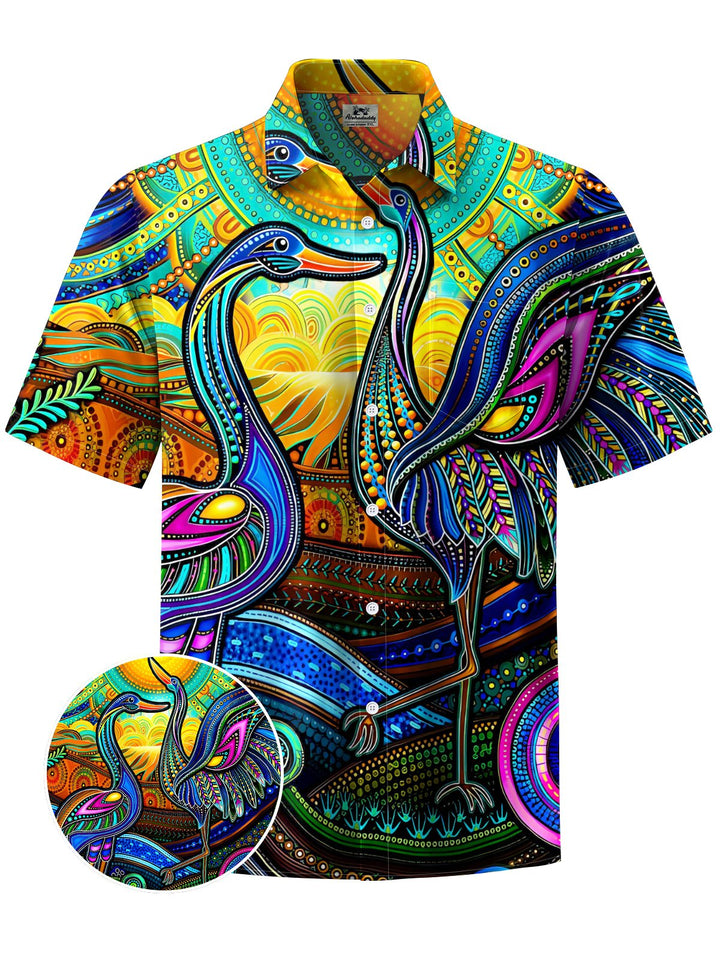 Alohadaddy® Hawaiian Swan Art Print Moisture Wicking Men&