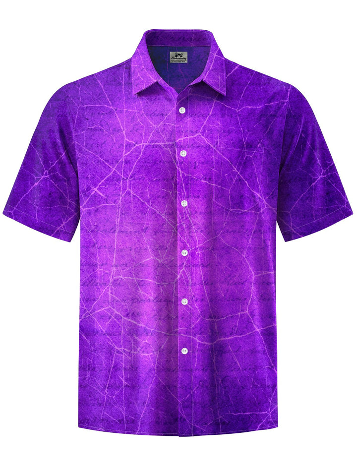 Alohadaddy® Casual Text Art Print Chest Pocket Men&