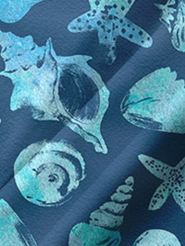 Alohadaddy® Hawaiian Conch Art Print Chest Pocket Men&