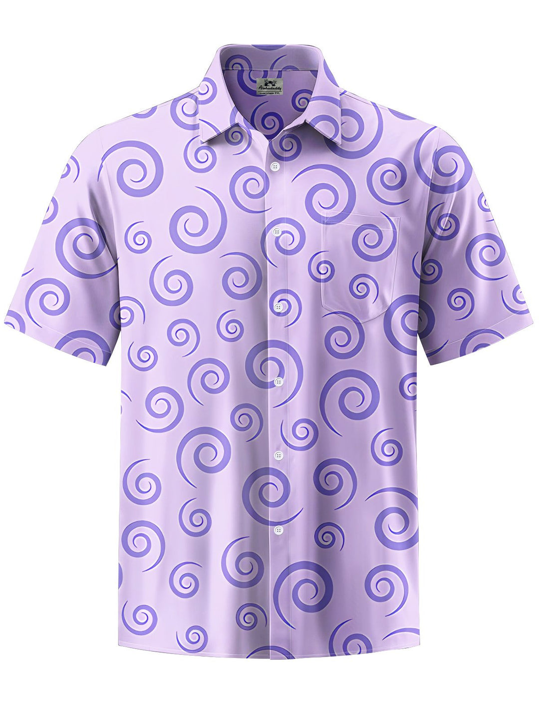 Alohadaddy® Casual Geometric Art Print Chest Pocket Men&