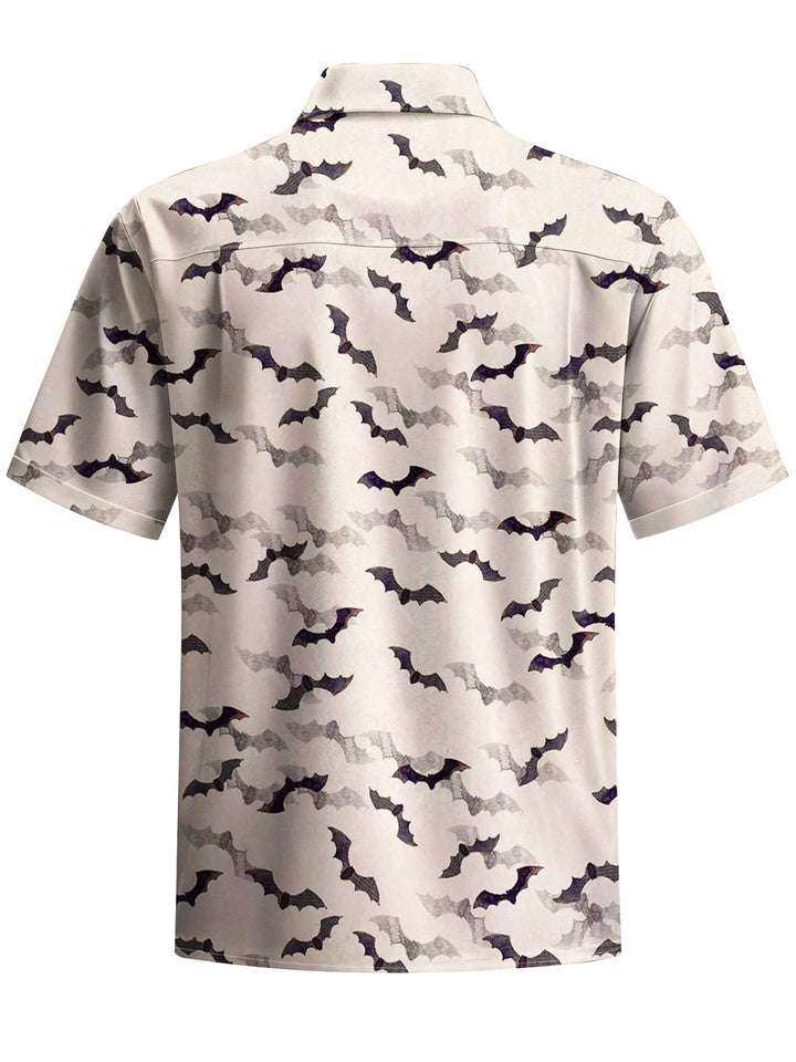 Alohadaddy® Halloween Bat Art Print Chest Pocket Men&