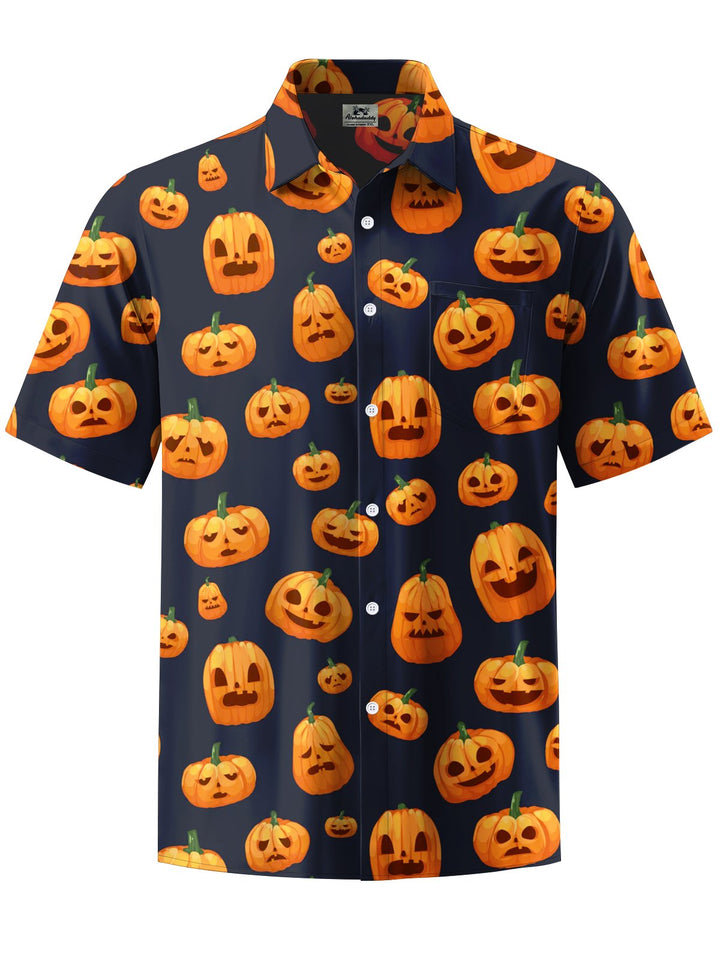 Alohadaddy® Halloween Pumpkin Art Print Chest Pocket Men&