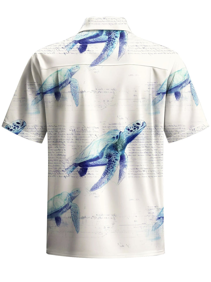 Alohadaddy® Casual Turtle Print Art Pocket Stretch Men&