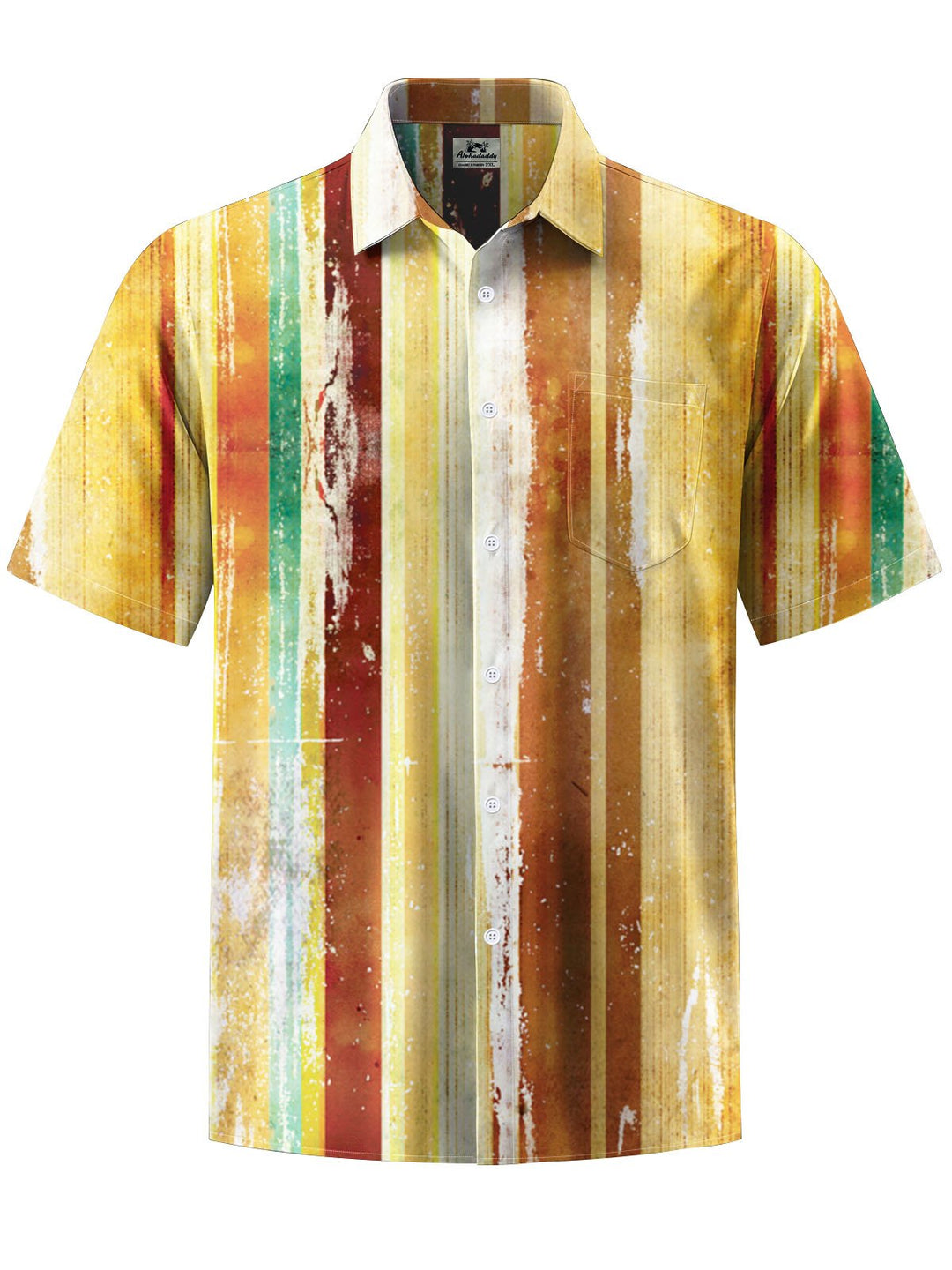 Alohadaddy® Casual Stripe Art Print Stretch Pockets Men&