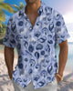 Alohadaddy® Retro Conch Arrangement Art Pocket Elastic Button Men's Short Sleeve Shirt Big & Tall