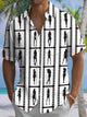 Alohadaddy® Casual Film Silhouette Print Art Chest Pocket Men Short Sleeve Shirt Big & Tall