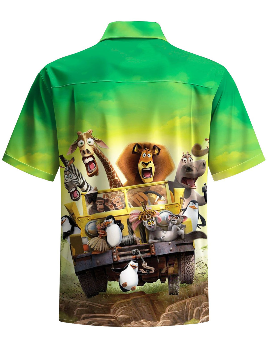 Alohadaddy® Casual Cartoon Animals Gradient Color Print Art Chest Pocket Men&