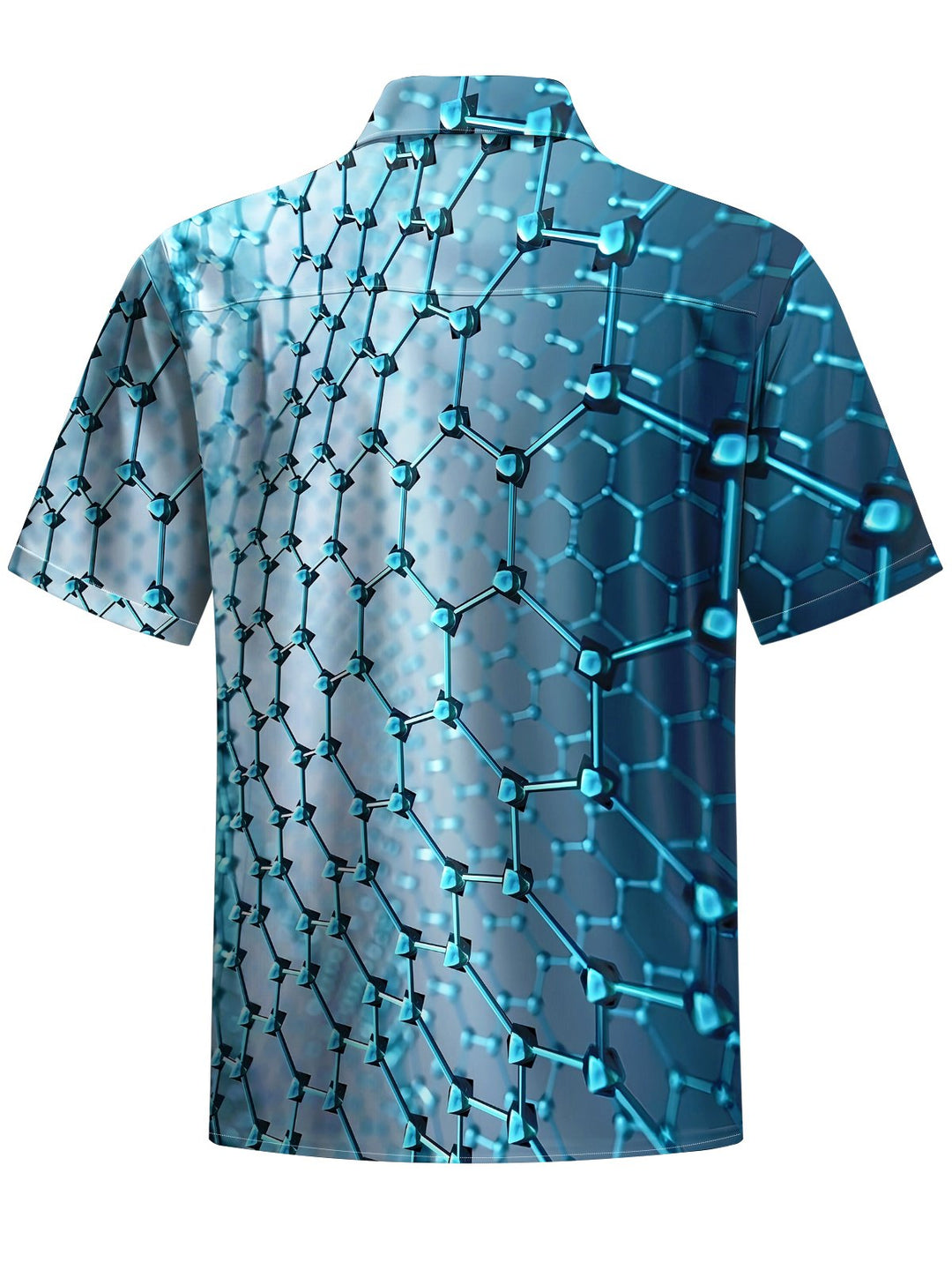Alohadaddy® Casual Gradient Mesh Art Print Chest Pocket Mens Short Sleeve Shirt Big &amp; Tall