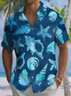 Alohadaddy® Hawaiian Conch Art Print Chest Pocket Men's Short Sleeve Shirt Big & Tall