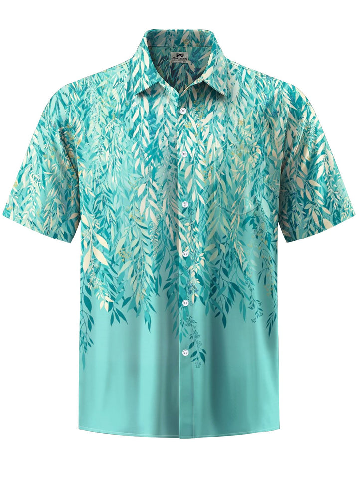 Alohadaddy® Hawaiian Leaves Gradient Art Print Chest Pocket Men&