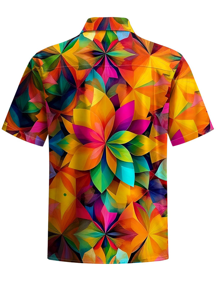 Alohadaddy® Vintage Floral Art Print Moisture-Wicking Chest Pocket Men&