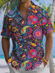 Alohadaddy® Casual Paisley Print Chest Pocket Men's Short Sleeve Shirt Big & Tall