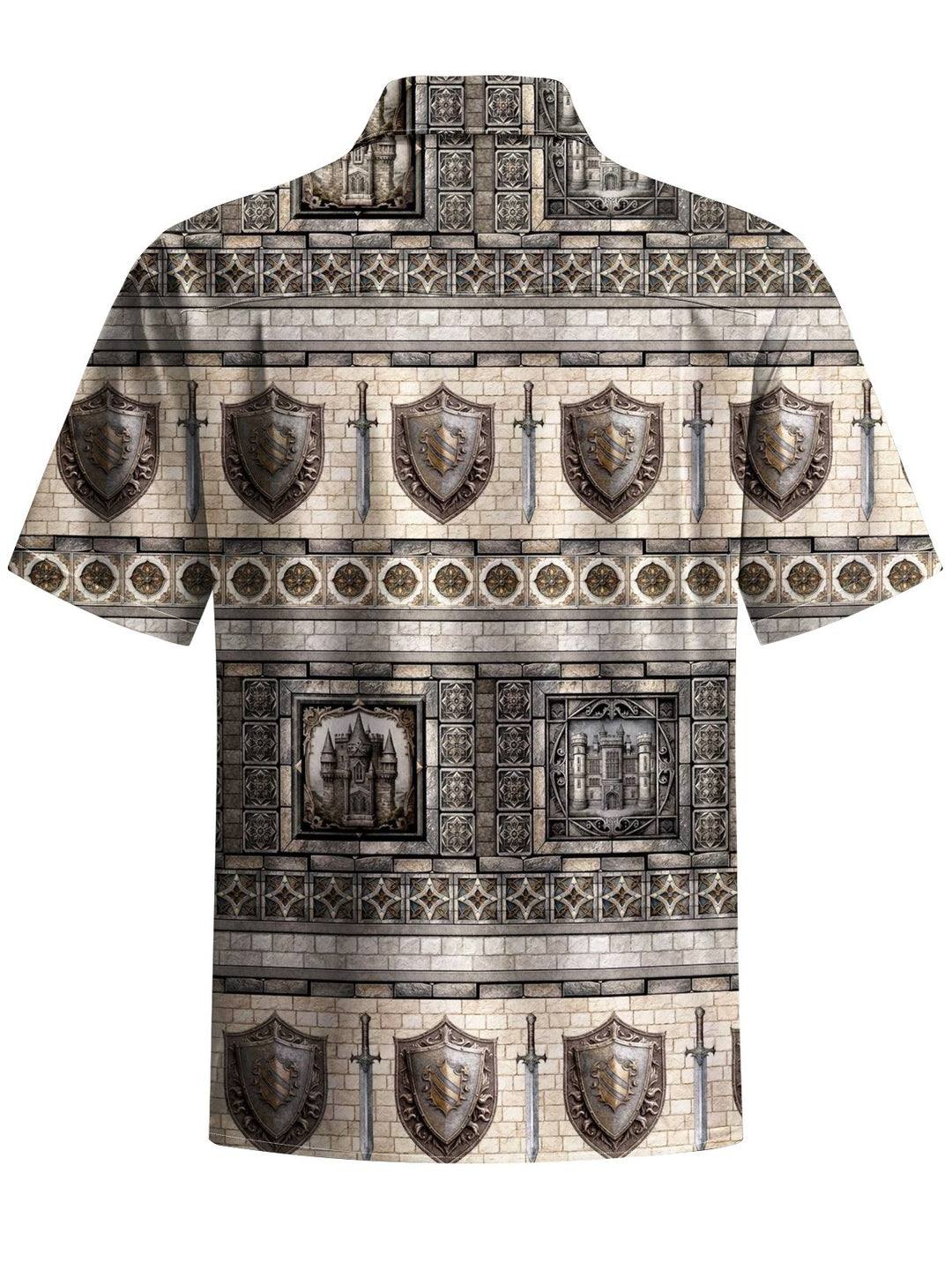 Alohadaddy® Vintage Castle Shield Print Art Pocket Stretch Men&