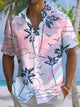 Alohadaddy® Hawaii Palm Tree Print Chest Pocket Men's Short Sleeve Shirt Big & Tall