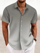 Alohadaddy® Casual Gradient Art Print Chest Pocket Men's Short Sleeve Shirt Big & Tall