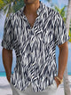 Alohadaddy® Casual Stripe Art Print Moisture Wicking Men's Short Sleeve Shirt Big & Tall