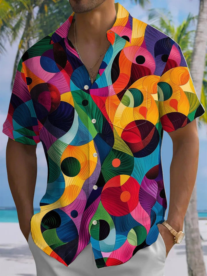 Alohadaddy® Retro Geometric Art Print Moisture Wicking Men&