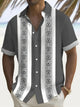 Alohadaddy® Casual Stripes Print Art Chest Pocket Men's Short Sleeve Shirt Big & Tall
