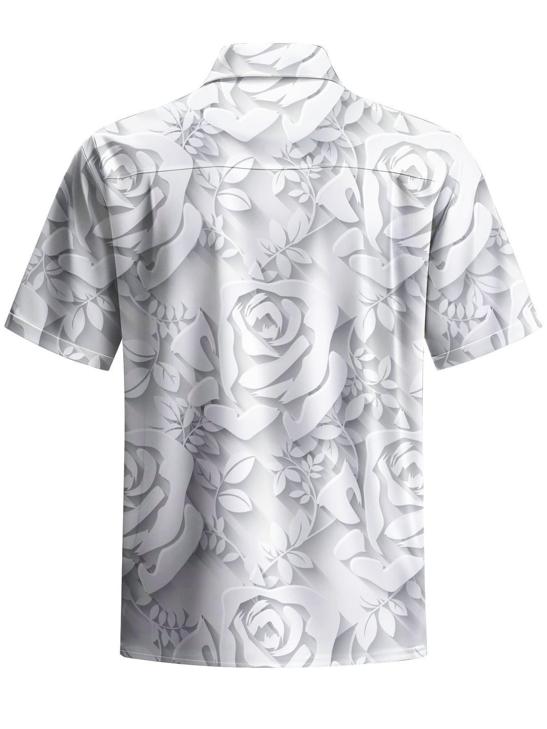 Alohadaddy® Casual 3D Floral Print Art Chest Pocket Men Short Sleeve Shirt Big &amp; Tall