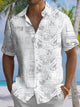 Alohadaddy® Casual Lettering Art Print Chest Pocket Men's Short Sleeve Shirt Big & Tall