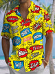 Alohadaddy® Casual Lettering Art Print Chest Pocket Men's Short Sleeve Shirt Big & Tall