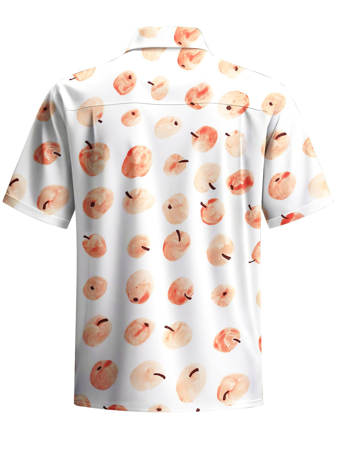 Alohadaddy® Casual Hawaiian Apple Art Print Chest Pocket Stretch Men&