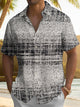 Alohadaddy® Men's Casual Check Art Print Chest Pocket Stretch Short Sleeve Shirt Big & Tall