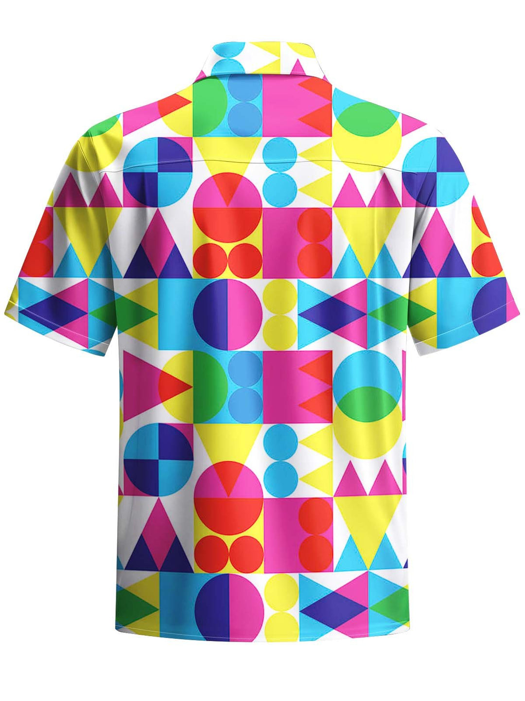 Alohadaddy® Casual Geometric Art Print Chest Pocket Stretch Men&