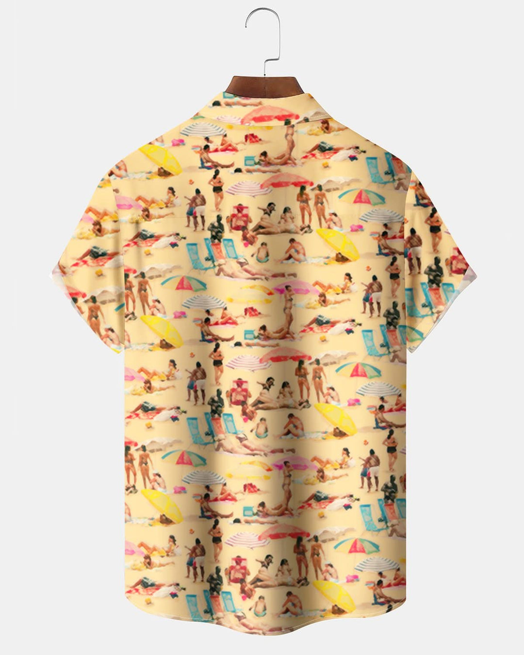 Alohadaddy® Vintage Beach Vacation Print Button Pocket Stretch Men&