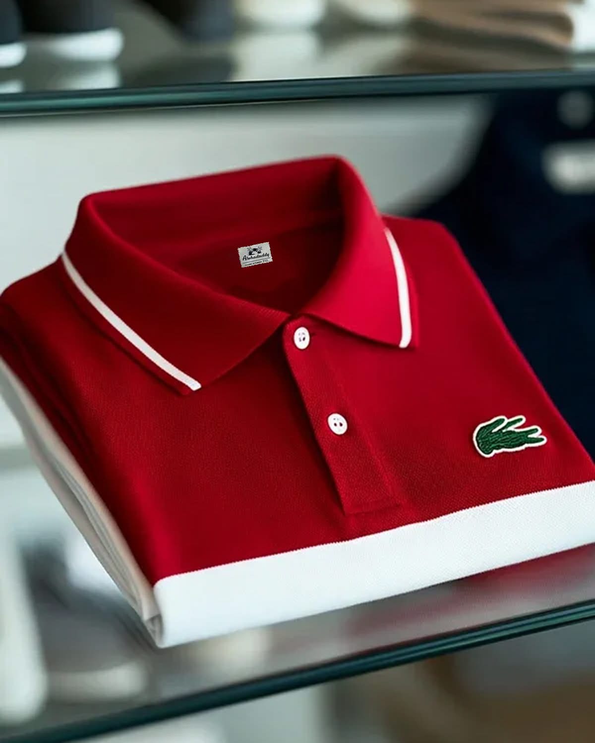 Alohadaddy® Business Color Block Logo Print Art Elastic Button Men's Short Sleeve Polo Shirt Big & Tall