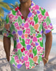 Alohadaddy® Hawaiian Cartoon Floral Fun Donkey Print Art Button Cardigan with Pockets Men's Short-Sleeve Shirt Big & Tall