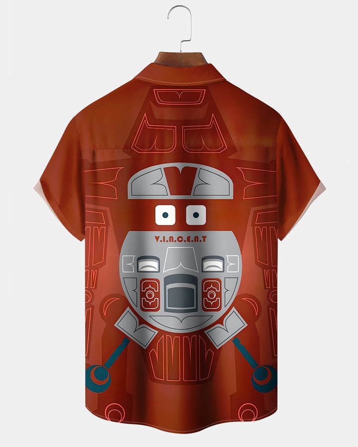 Alohadaddy® Casual Robot Cartoon Print Art Cardigan Men&