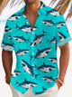 Alohadaddy Hawaii Shark Sea Life 3D Print Men's Button Pocket Long Sleeve Shirt Big & Tall