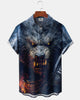Alohadaddy® Halloween Werewolf Knight Print Men's Short-Sleeve Shirt