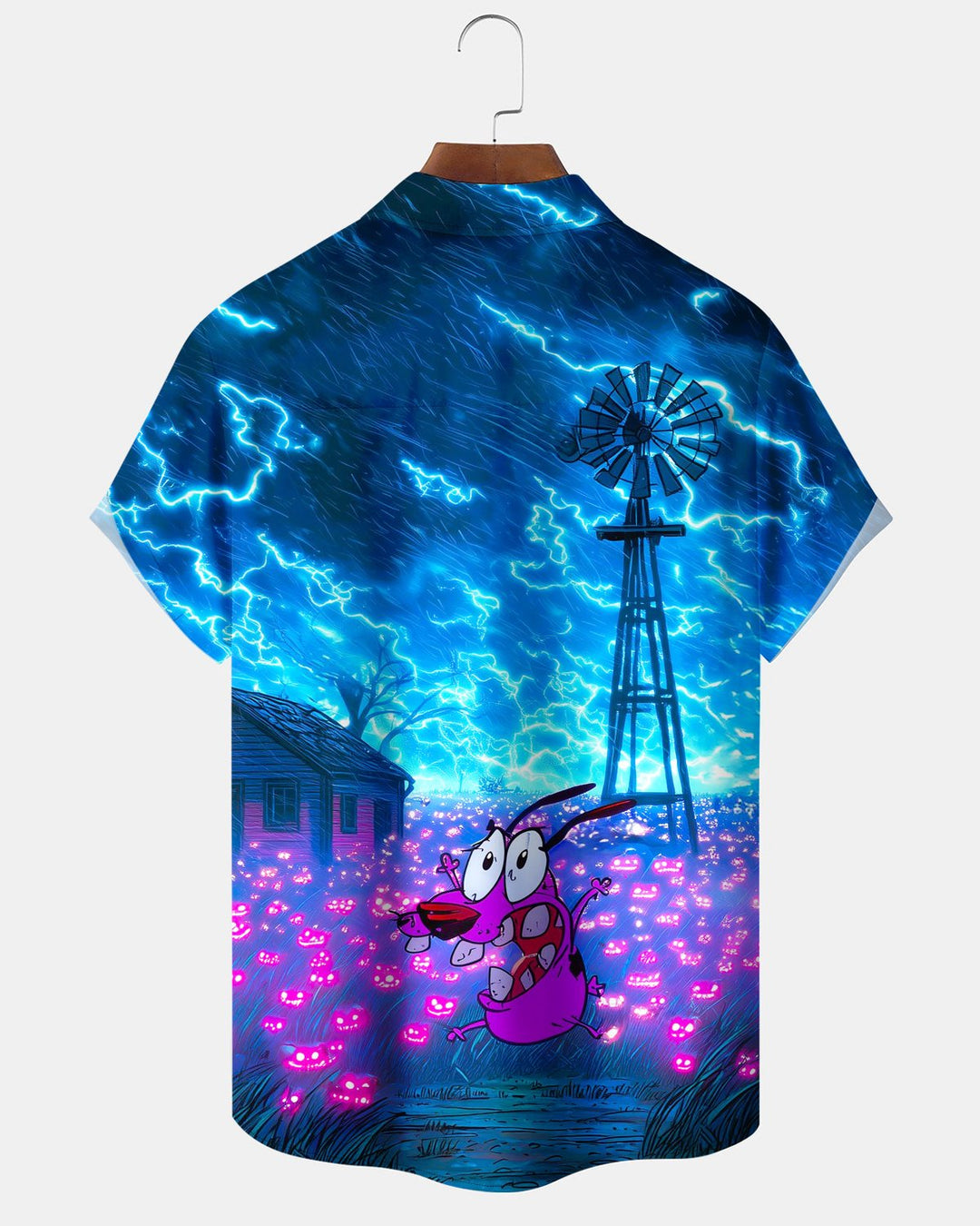 Alohadaddy® Holiday Halloween Cartoon Haunted House Lightning Pumpkin Movie Print Men&