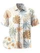 Alohadaddy® Hawaiian Leaves Art Print Chest Pocket Mens Short Sleeve Shirt Big & Tall