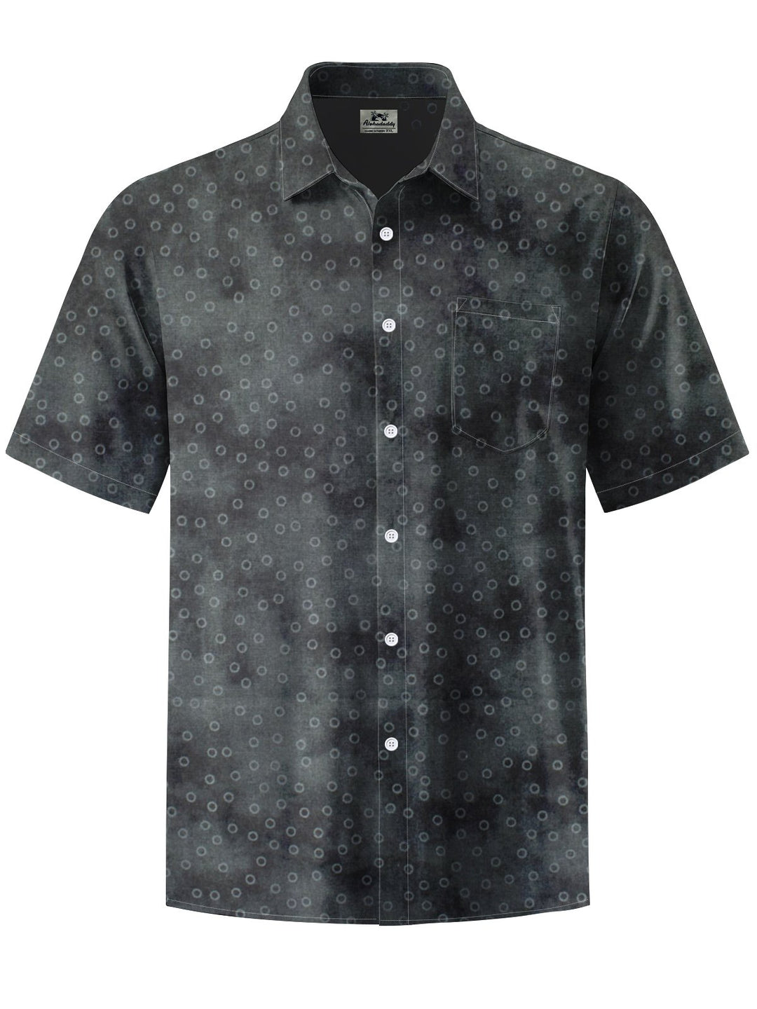 Alohadaddy® Retro Polka Dot Print Art Chest Pocket Men&