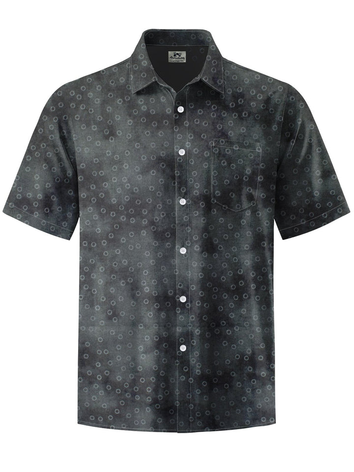 Alohadaddy® Retro Polka Dot Print Art Chest Pocket Men&