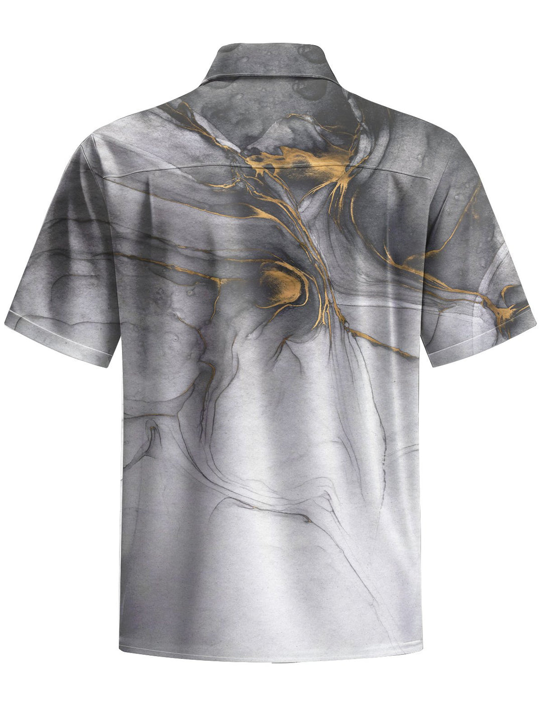 Alohadaddy® Casual Abstract Art Print Chest Pocket Men Short Sleeve Shirt Big &amp; Tall