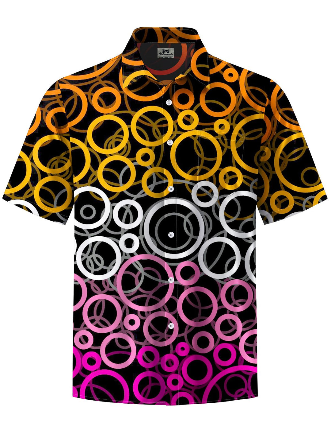 Alohadaddy® Casual Geometric Art Print Moisture-Wicking Chest Pocket Men&