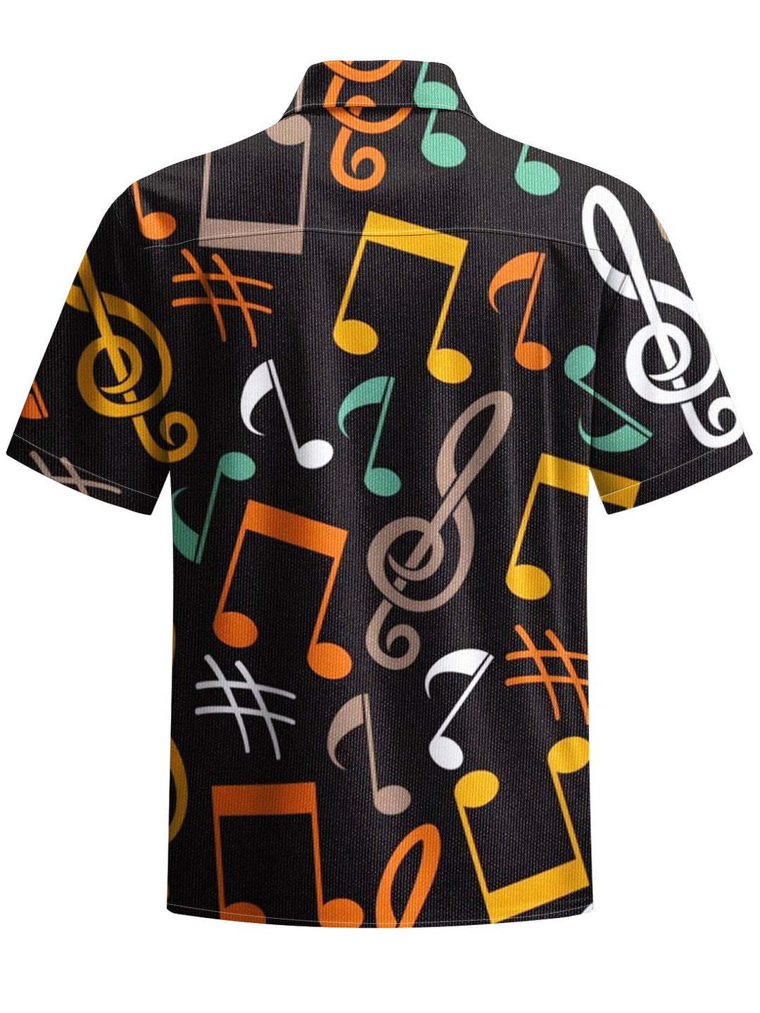 Alohadaddy® Vintage Musical Notes Printed Artwork Chest Pocket Men&
